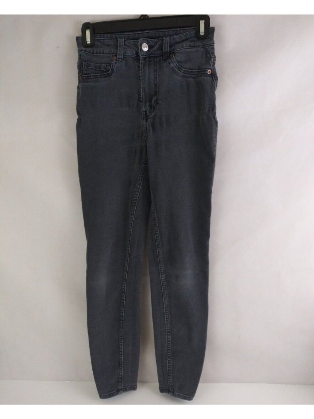 Divided H&M Women's Distressed Black Straight Leg Jeans Size 2